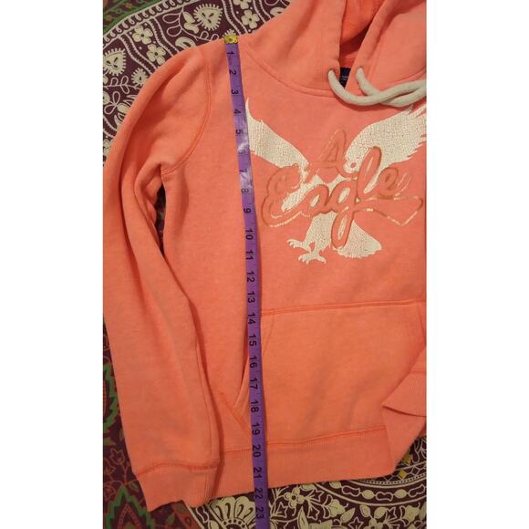 Y2K '14 American Eagle Outfitters Soft Hoodie Women’s Pullover Neon Pink SZ S - Picture 8 of 9
